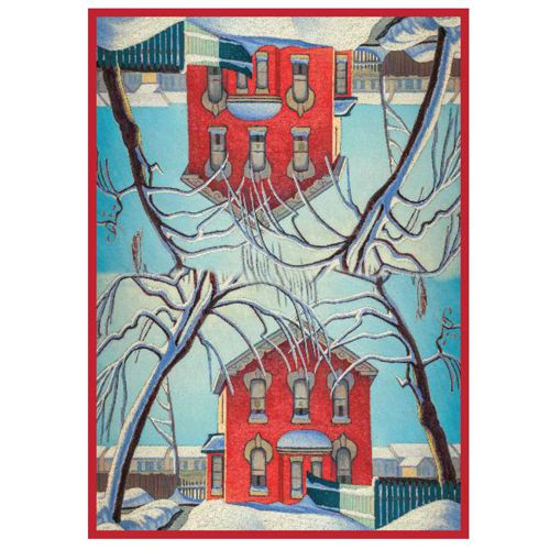 Lawren Harris - Red House in Winter Microfibre Towel - 20" x 28"